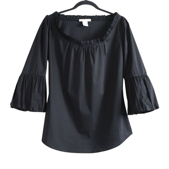 Gracie Ruffle Neck Bell Sleeve Blouse - Picture 1 of 16